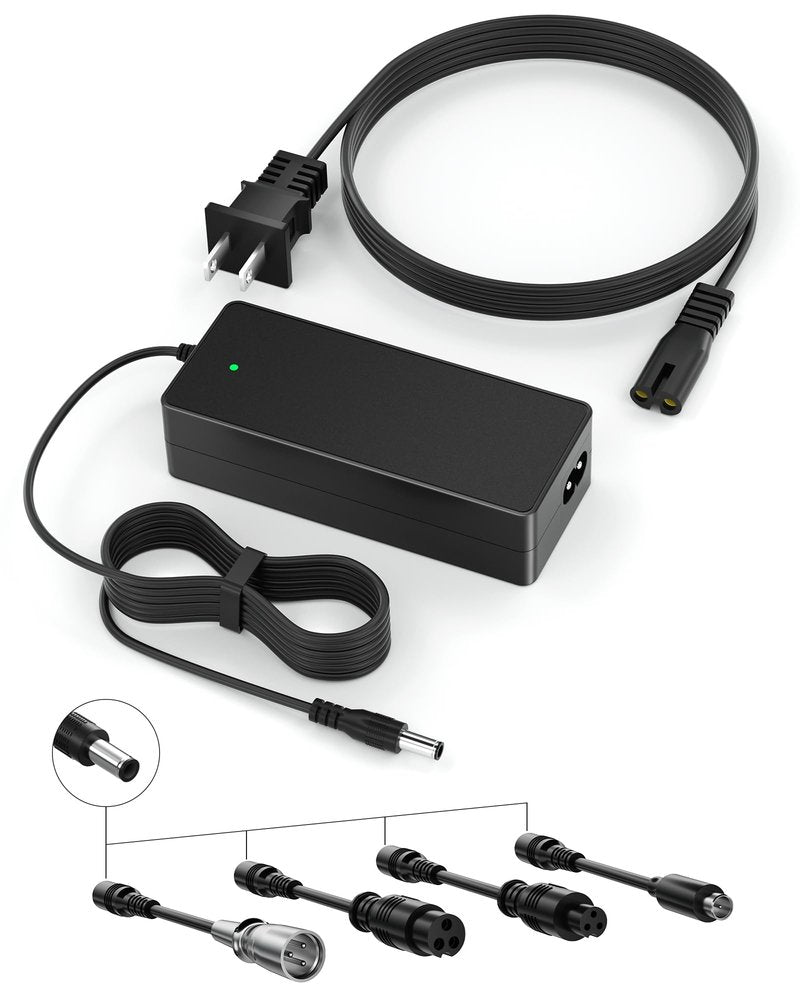 VHBW 42V 2A Electric Scooter Charger with 5 Plugs,Compatible with Gotrax, Jetson,Hover 1,Segway,Ninebot,Hiboy,Bird,Hoverstar,Volpam Scooters and Ebike with 36V Battery,9.8Ft Cable,LED Indicator