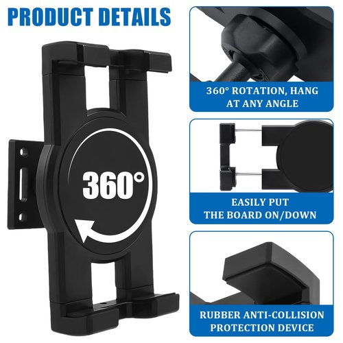 2PCS Skateboard Wall Mount, 360° Rotating Skateboard Wall Hanger, Extending and Floating Display Skateboard Holder, Fits 4.4"-10.2" Decks, Any Horizontal Angle, Suitable for Skateboard Lovers