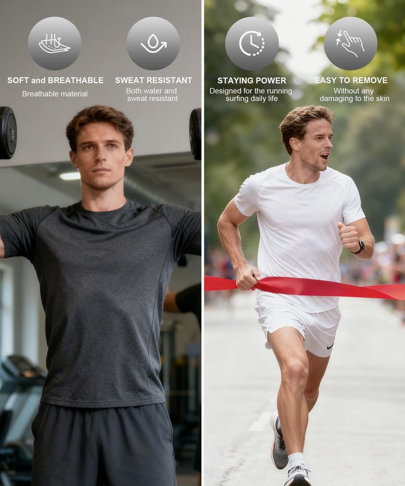 pbuucover Running Nipple Covers for Men No Show Protection Men, Nipple Tape Guards for Runners, Anti Chafing Marathon Use for Professional and Competitive Athletes