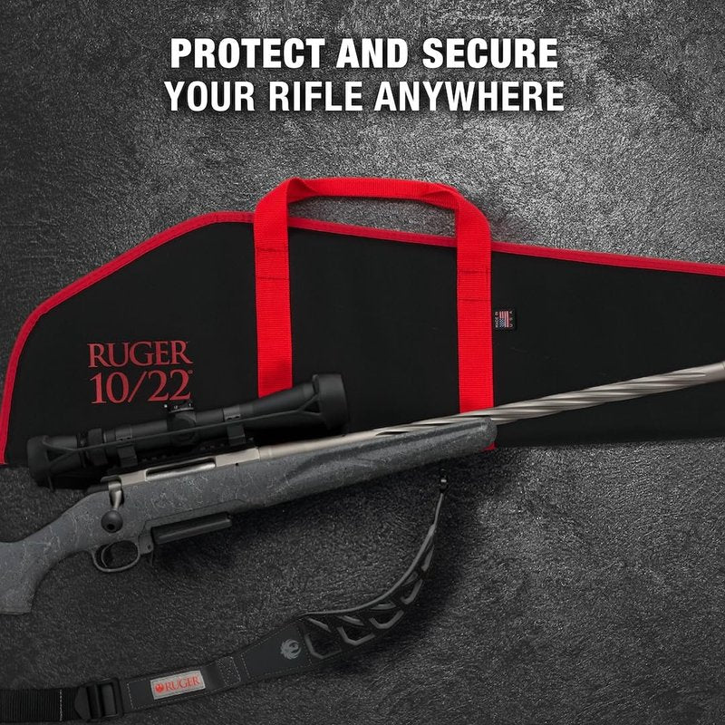 Allen Company Ruger Rifle Case - 40-Inch Soft Gun Bag - Hunting and Shooting Accessories - Black/Red