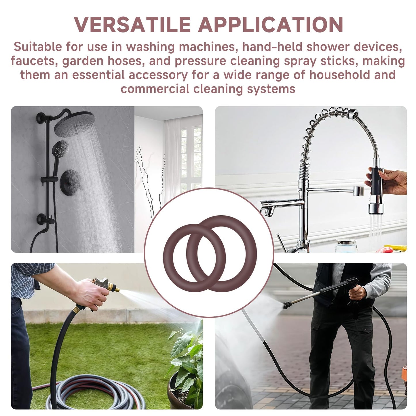 Cutetool (20pcs) Power Pressure Washer O-Rings Kit for 1/4" & 3/8" Quick Coupler for High Temp Viton O-Rings for Power Washer Hose & Spray Gun Connections