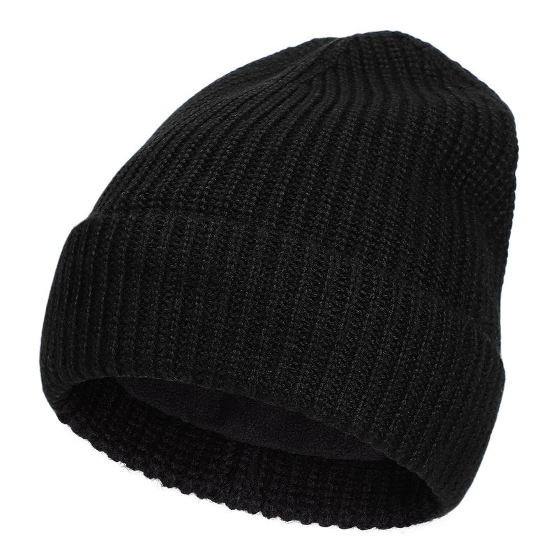 Men Women Merino Wool Beanie Hat Fleece Lined Ski Cap for Cold Weather & Large Heads(Black,XXL)
