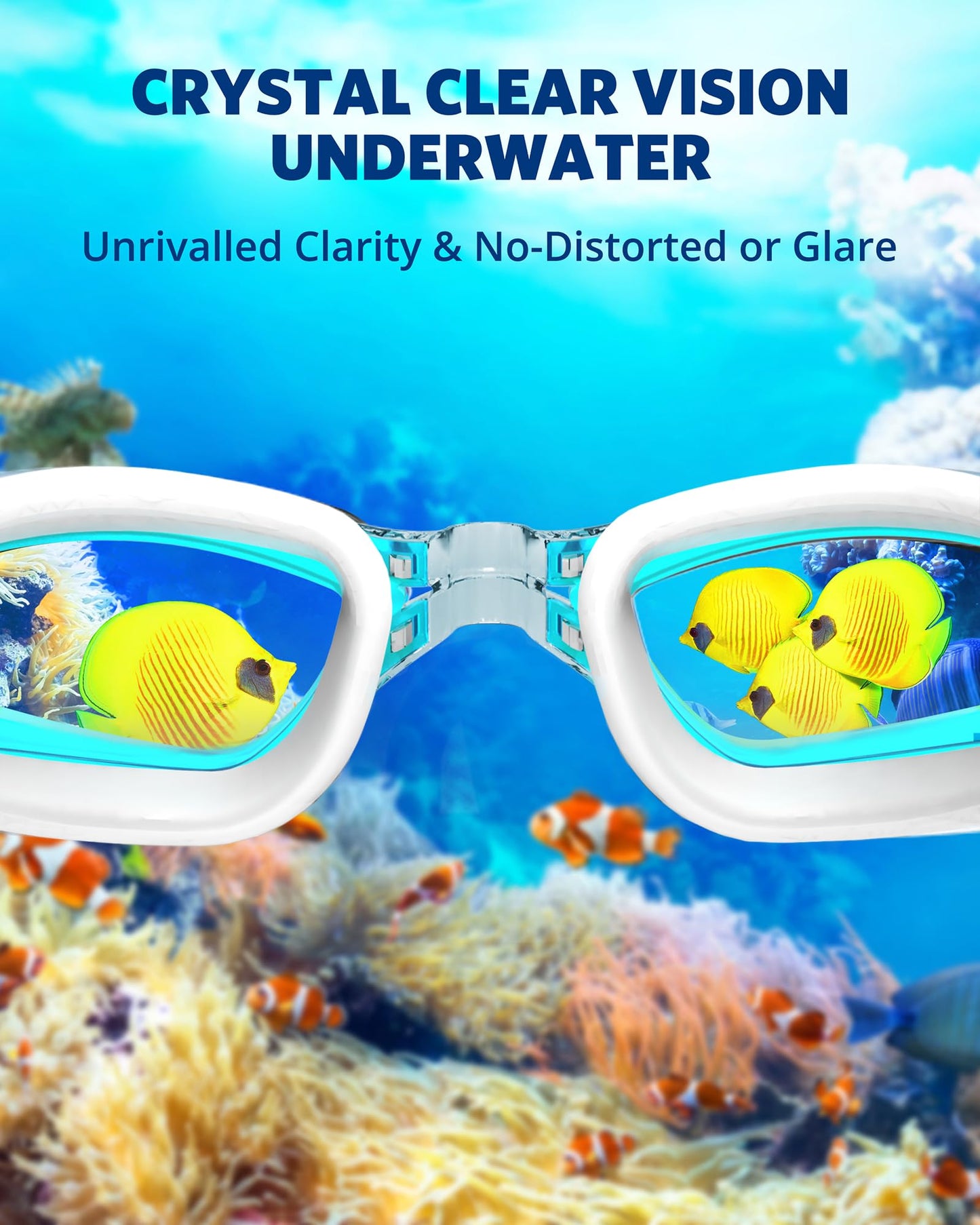 Aegend Swim Goggles 2-Pack, No Leaking Anti-Fog UV Protection Mirrored Swim Glasses for Adult Men Women, Wide View Outdoor