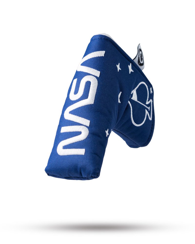 Pins & Aces NASA Head Cover - Premium, Hand-Made Leather Headcover - NASA Space Shuttle, Tour Quality Golf Club Cover - Style and Customize You Golf Bag (Mallet)