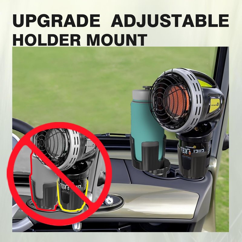 Truwild Universal Propane Heater Holder for Golf Carts, Adjustable Base Compatible with EZGO, Club Car, Yamaha & More, Holds 16 oz Propane Tanks & Large Drink Bottles, Hold Up to 5.5lb