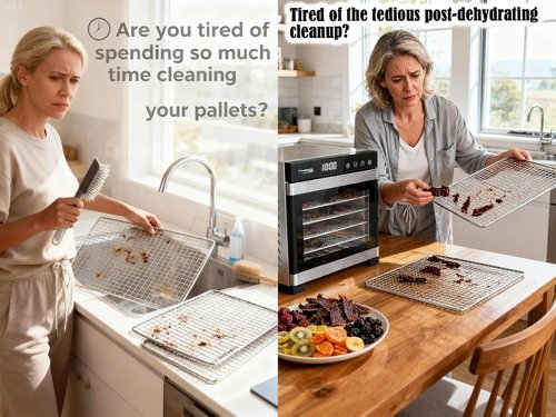 Cosori Silicone Dehydrator Tray Liners - Reusable Non-Stick Mesh Sheets, 12x13 Inch, 6-Pack for Jerky & Herbs