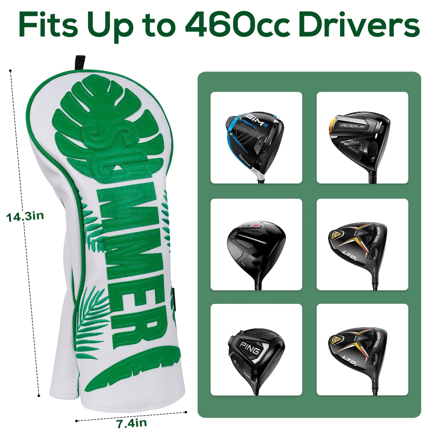 Craftsman Golf Club Cover Summer Driver Headcover Golf Head Cover Leather Driver Head Cover for Men Women 3-Pieces Design Golf Gift