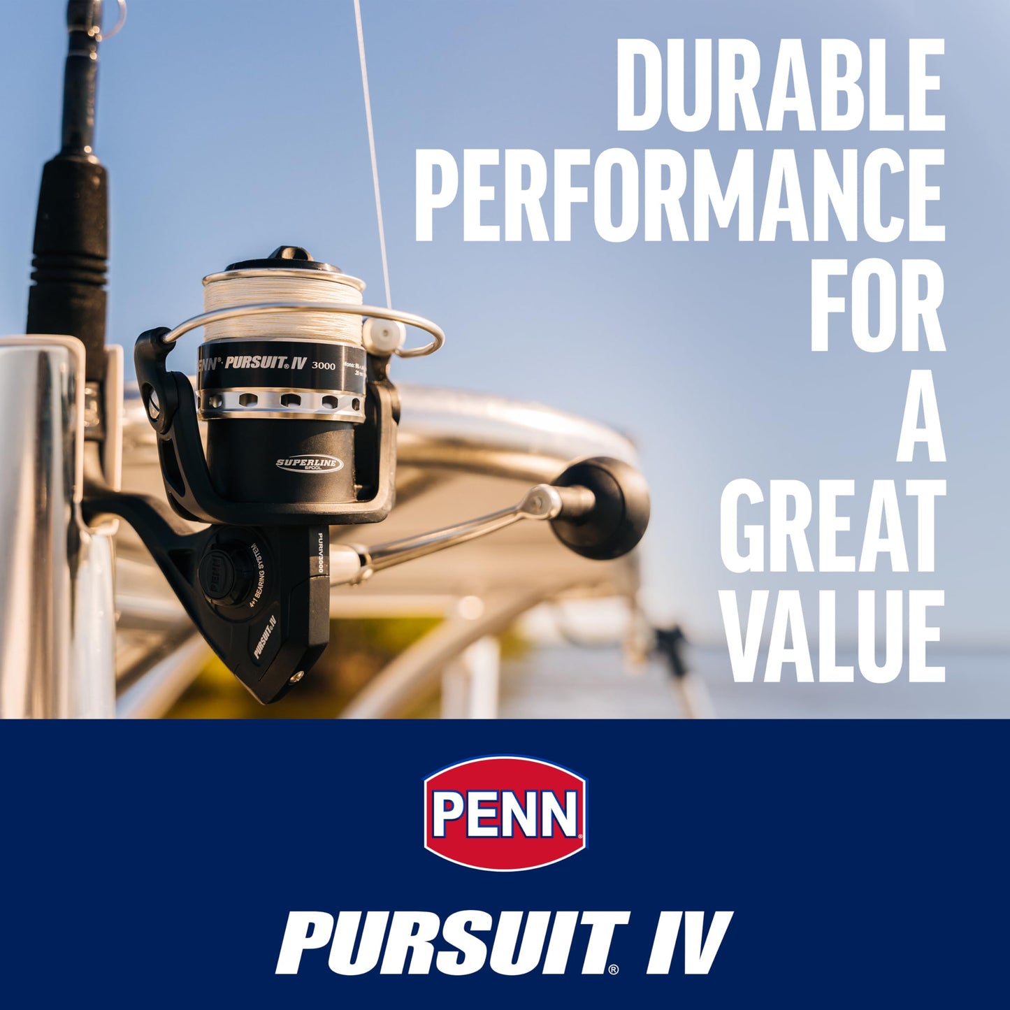 PENN Pursuit IV Inshore/Nearshore Spinning Fishing Reel, Size 5000, HT-100 Front Drag, Max of 20lb, 5 Sealed Stainless Steel Ball Bearing System, Built with Carbon Fiber Drag Washers, Black Silver