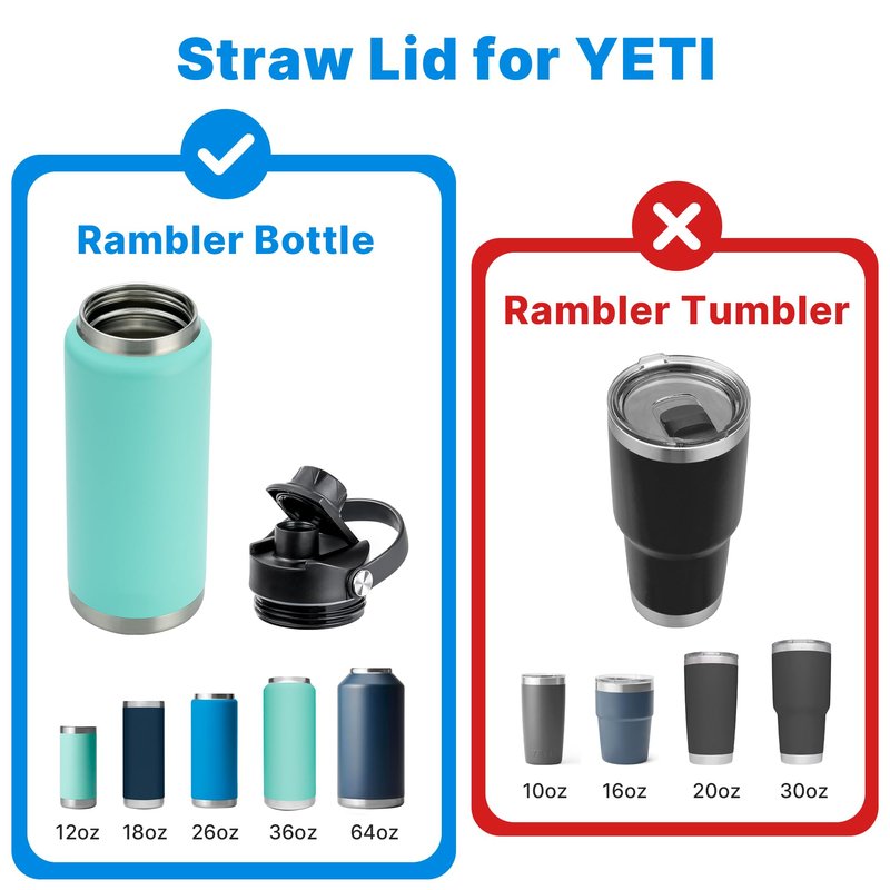Bluwing Spout Lid for YETI Rambler 12/18/26/36/46/64 oz Water Bottle, Chug Cap Lid Replacement with Flexible Handle for YETI Rambler Bottle(Rose Pink)