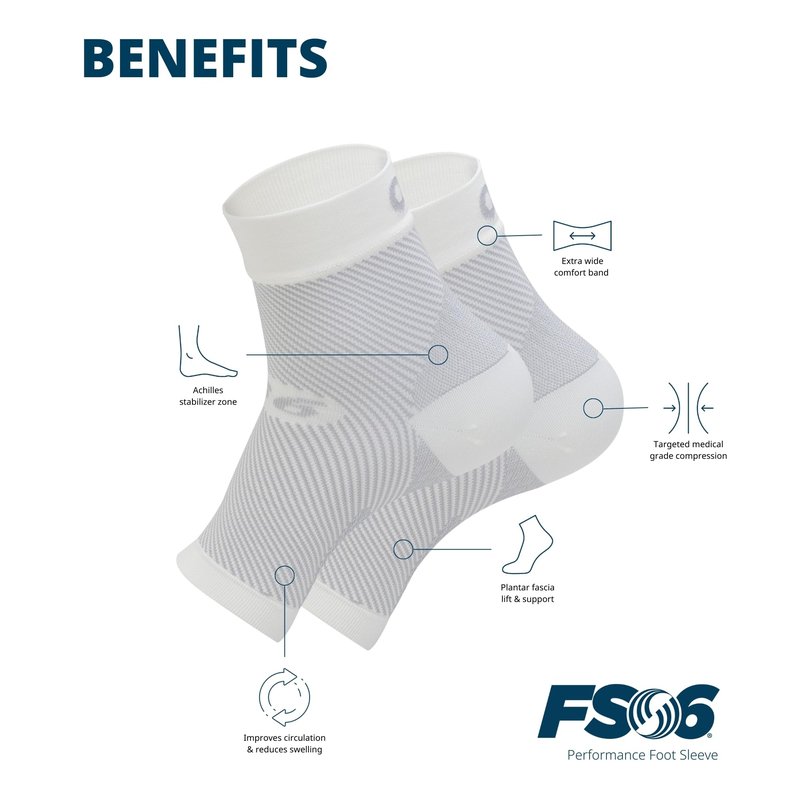 OS1st FS6 Plantar Fasciitis Foot Sleeves (One Pair) for Plantar Fasciitis Pain, Heel and Arch Pain, and Arch Support