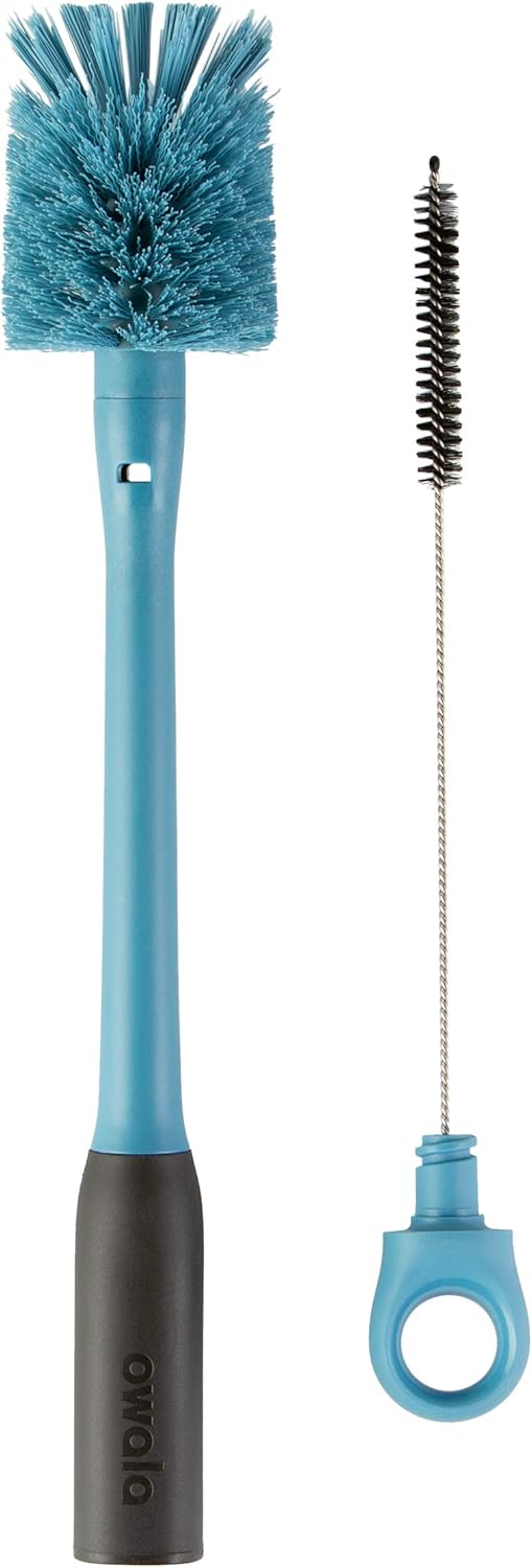 Owala Water Bottle Brush Cleaner - 2-in-1 Design with Removable Head & Straw Cleaner | Smokey Blue (Pack of 12)