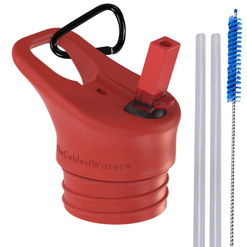 The Coldest Water Insulated Standard Mouth Size 2.0 - Sports Straw Cap Flip Top Lid - Multi-Compatible with Standard Mouth Size Stainless Steel Water Bottles (Fusion Blue)