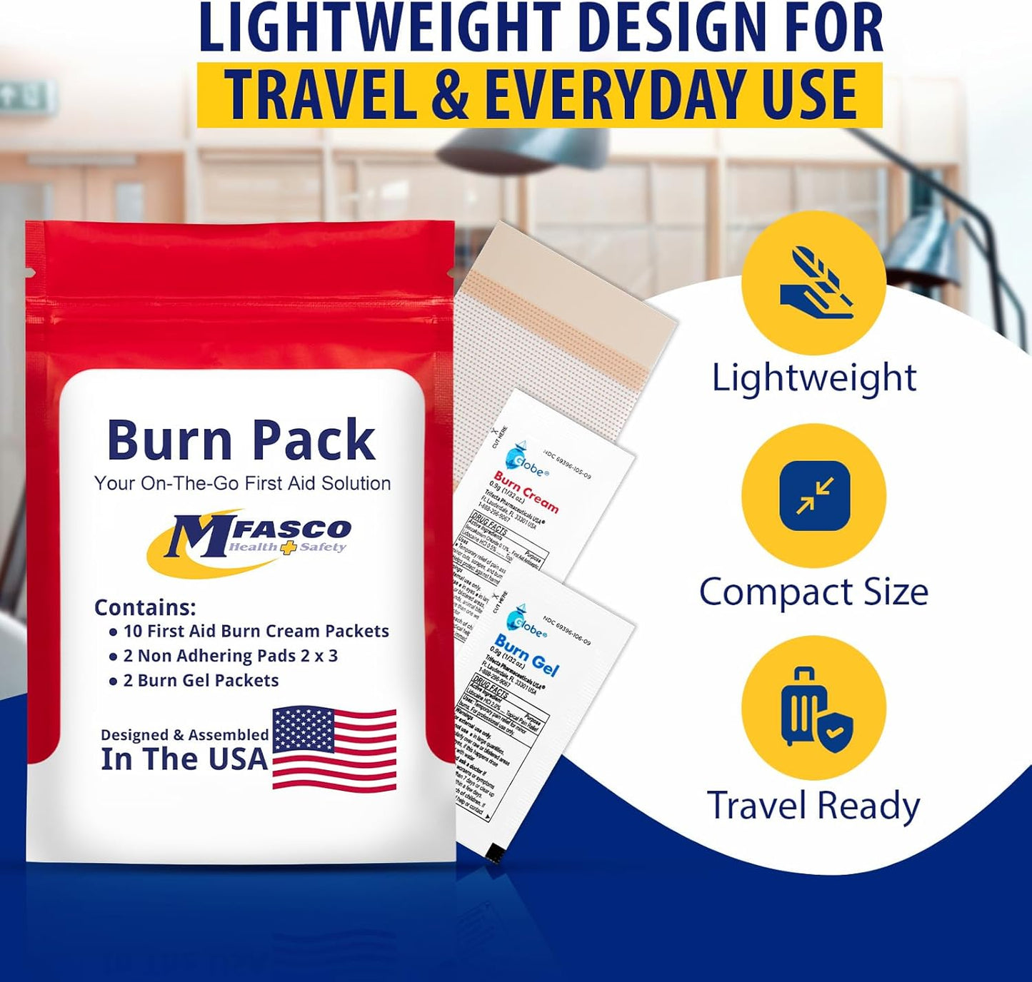 MFASCO First Aid Kit - Comprehensive Burn Care Refill Pack for Emergency Situations