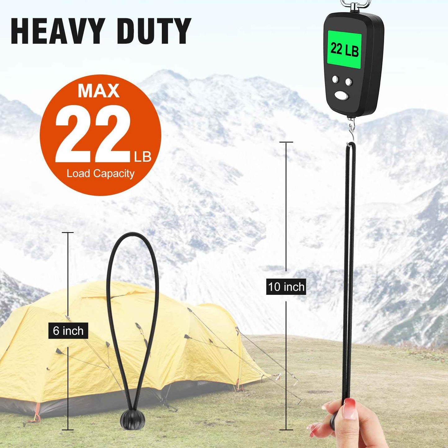 Bungee Cords with Balls 6 Inch, 100 Pack Heavy Duty Bungie Cord Balls, Canopy Tarp Tie Down Ball Bungee Cords for Camping, Tents, Patio Umbrellas, Awning, Bundle, Black