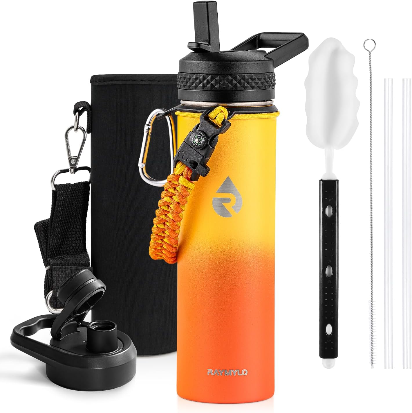 RAYMYLO Insulated Water Bottle - 20 oz Triple Wall Vacuum Stainless Steel | Keeps Drinks Cold for 24Hrs, Hot for 12Hrs, Leak Proof & Non-BPA