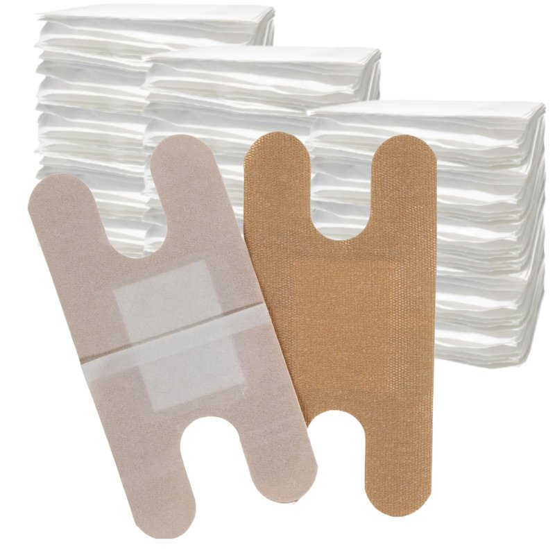 Vakly Fabric Knuckle Bandages 3 x 1.5 in (300 Pack) – Sterile Heavy Woven Flexible Adhesive Bandages with Non-Stick Pad for First Aid