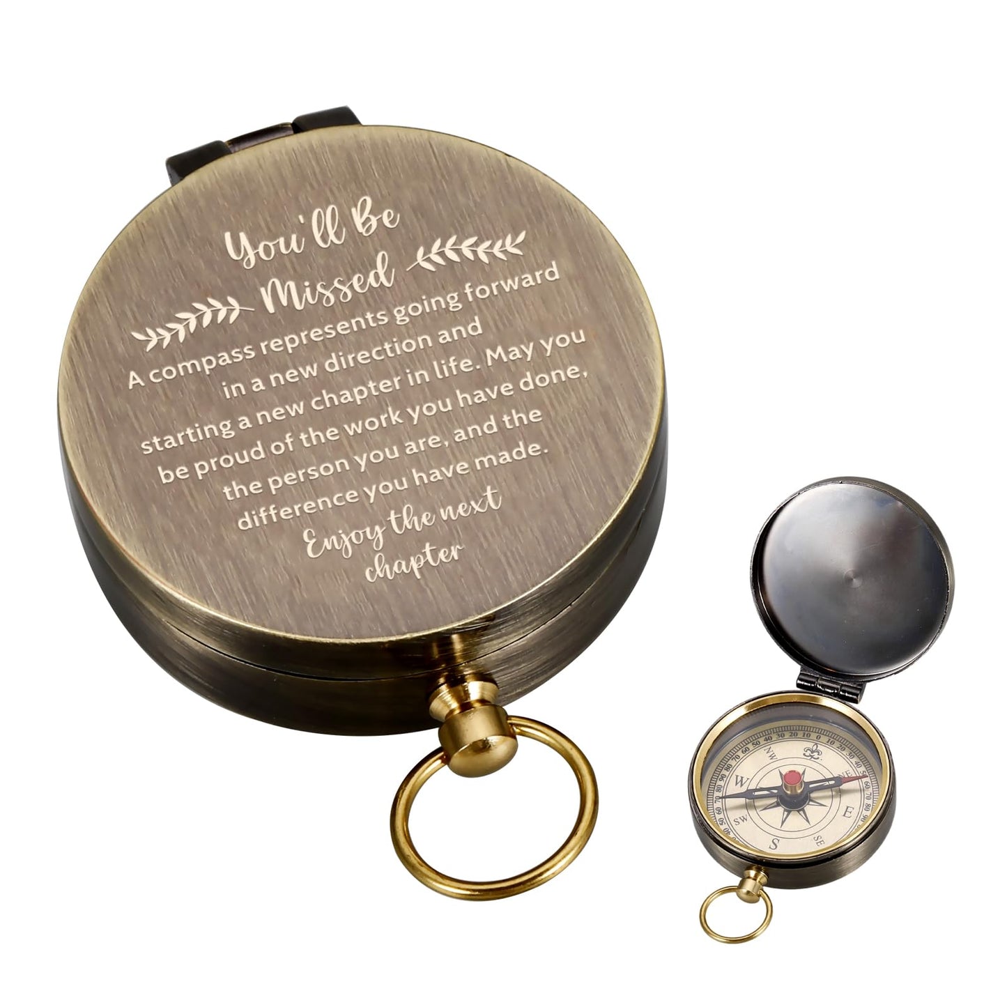 Compass Gift - Retirement Gifts for Men, You Will Be Missed Compass, Coworker Leaving Farewell Going Away Goodbye Gifts for Coworker Friends Him Nurse Boss Teacher Employee New Beginnings Gifts