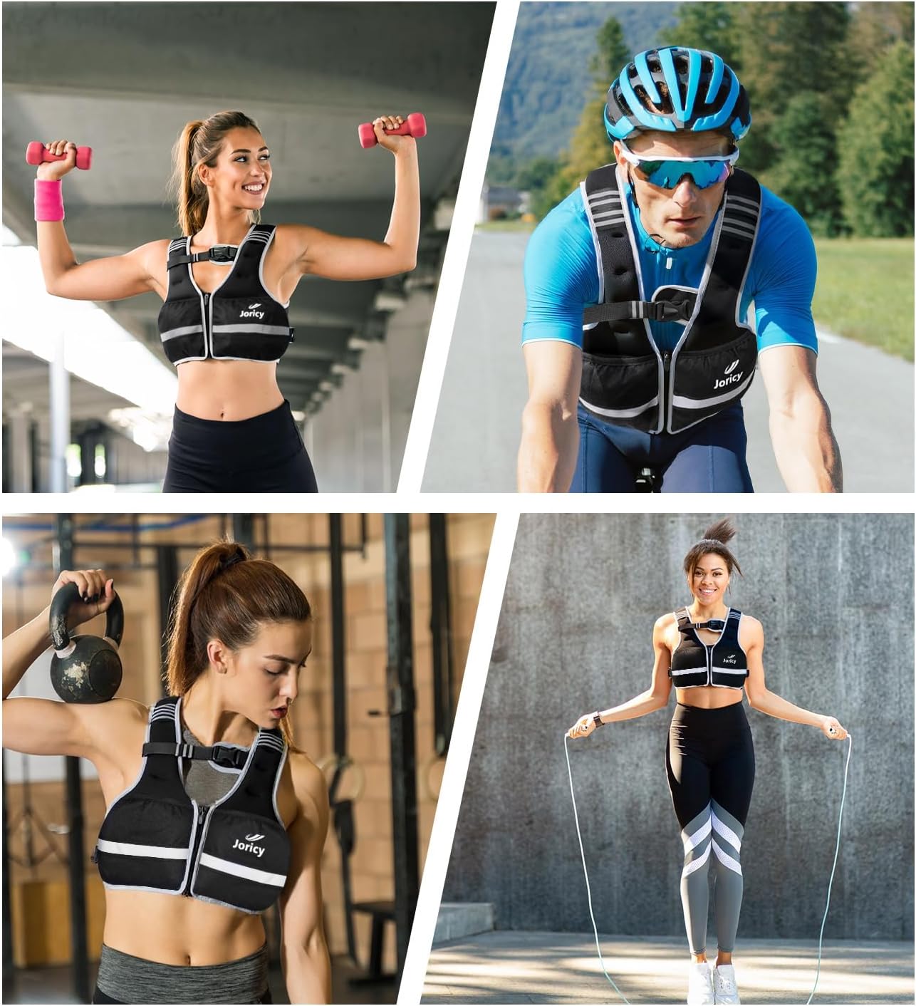 Skiennix Weighted Vest - Adjustable Weight Options 6lb to 30lb | Zipper Front & Reflective Strips for Running & Training