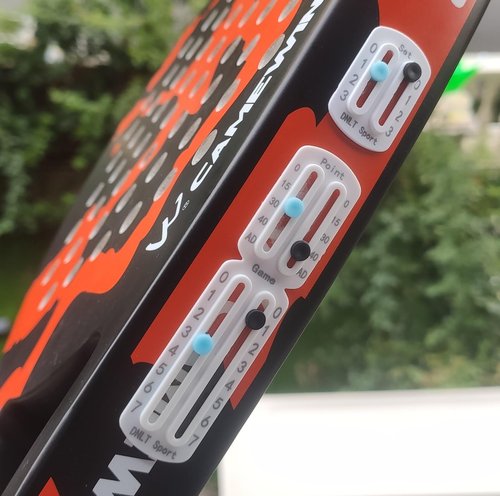 FUMELPRO Score Keeper for Tennis Racket and Padel,Easily Mounted Small Score Board to Keep Score of Points.numbers carved by Laser, bonded with strong Adhesive without Falling off,the Best Tennis Gift