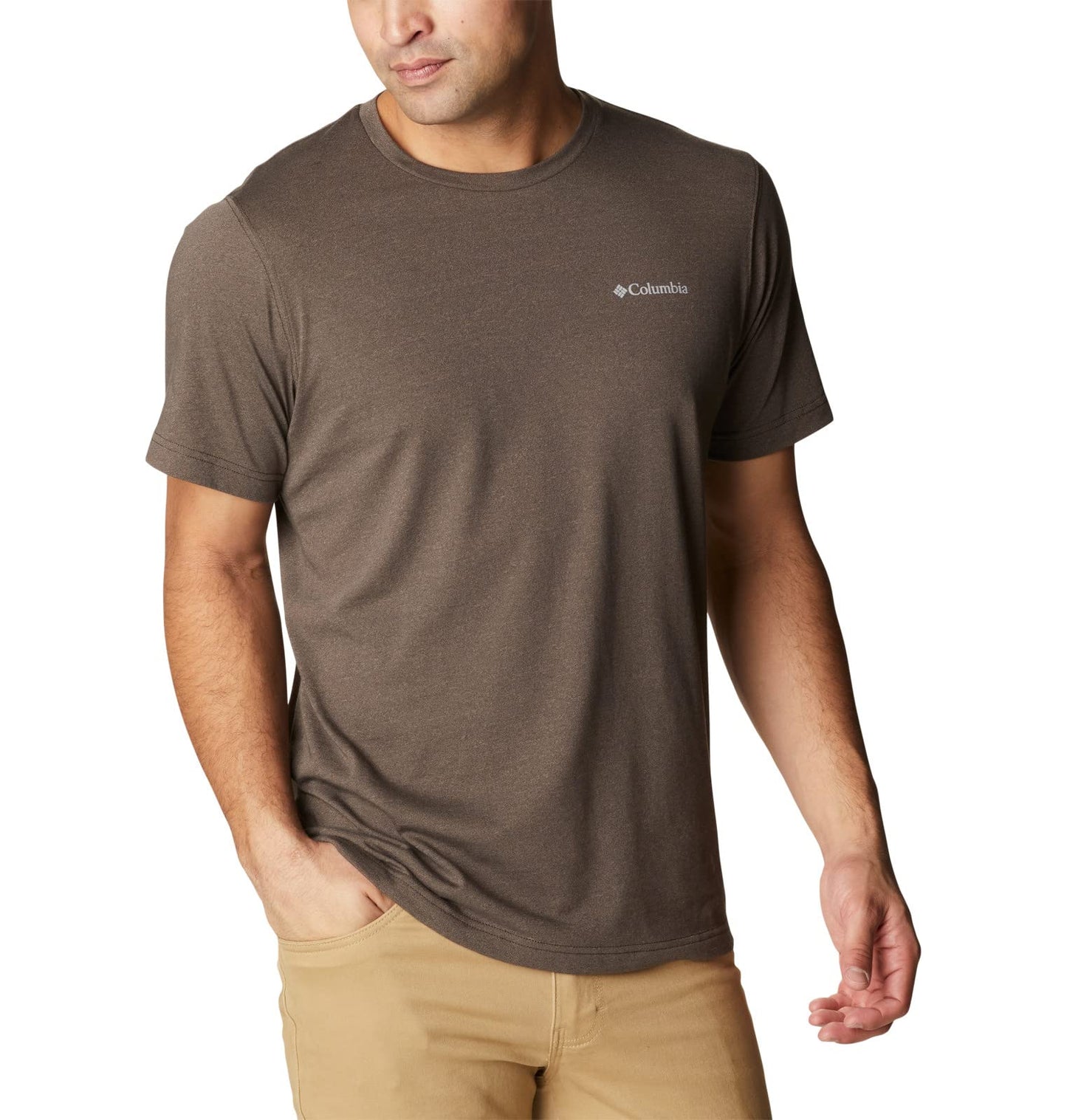 Columbia Men's Thistletown Hills Short Sleeve, Cordovan Heather, 6X Big