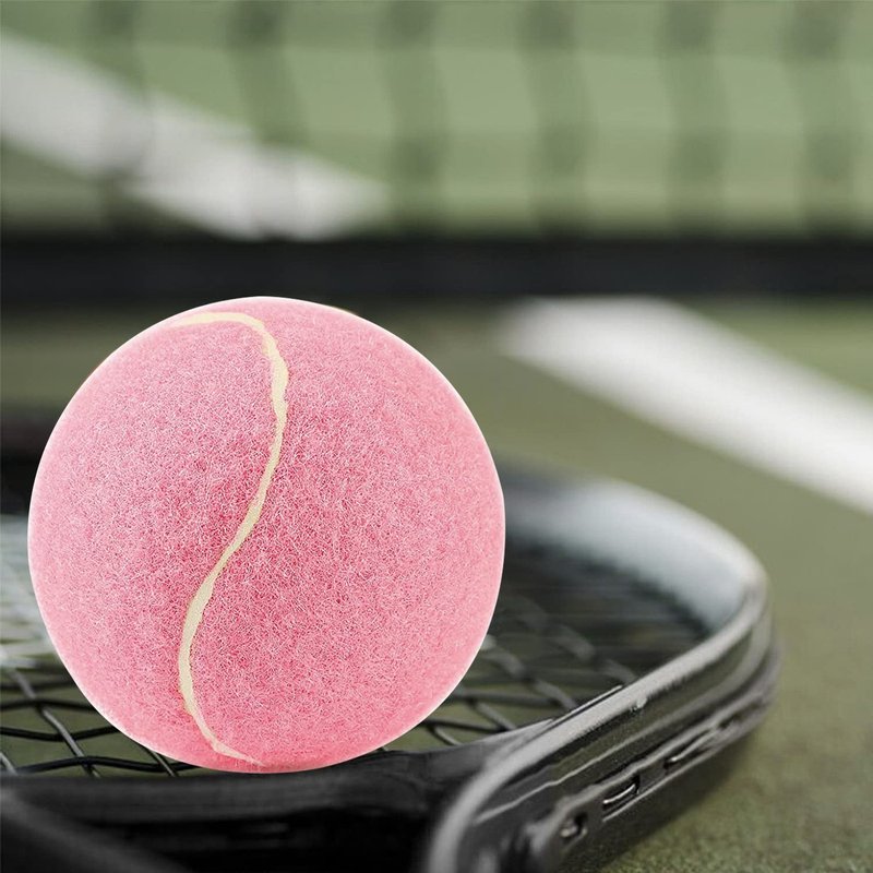 URBEST Tennis Balls, 12 Packs Training Tennis Balls Practice Balls for Novice Player, Pet Dog Playing Balls with Mesh Carry Bag (Light Pink)