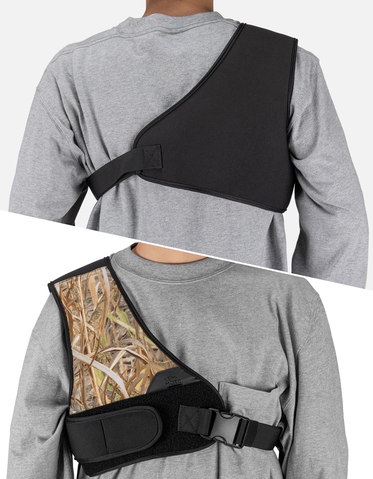 KEMIMOTO Hunting Cushion Shoulder Pads Recoil Shields with Adjustable Strap Camouflage Silent Fabric