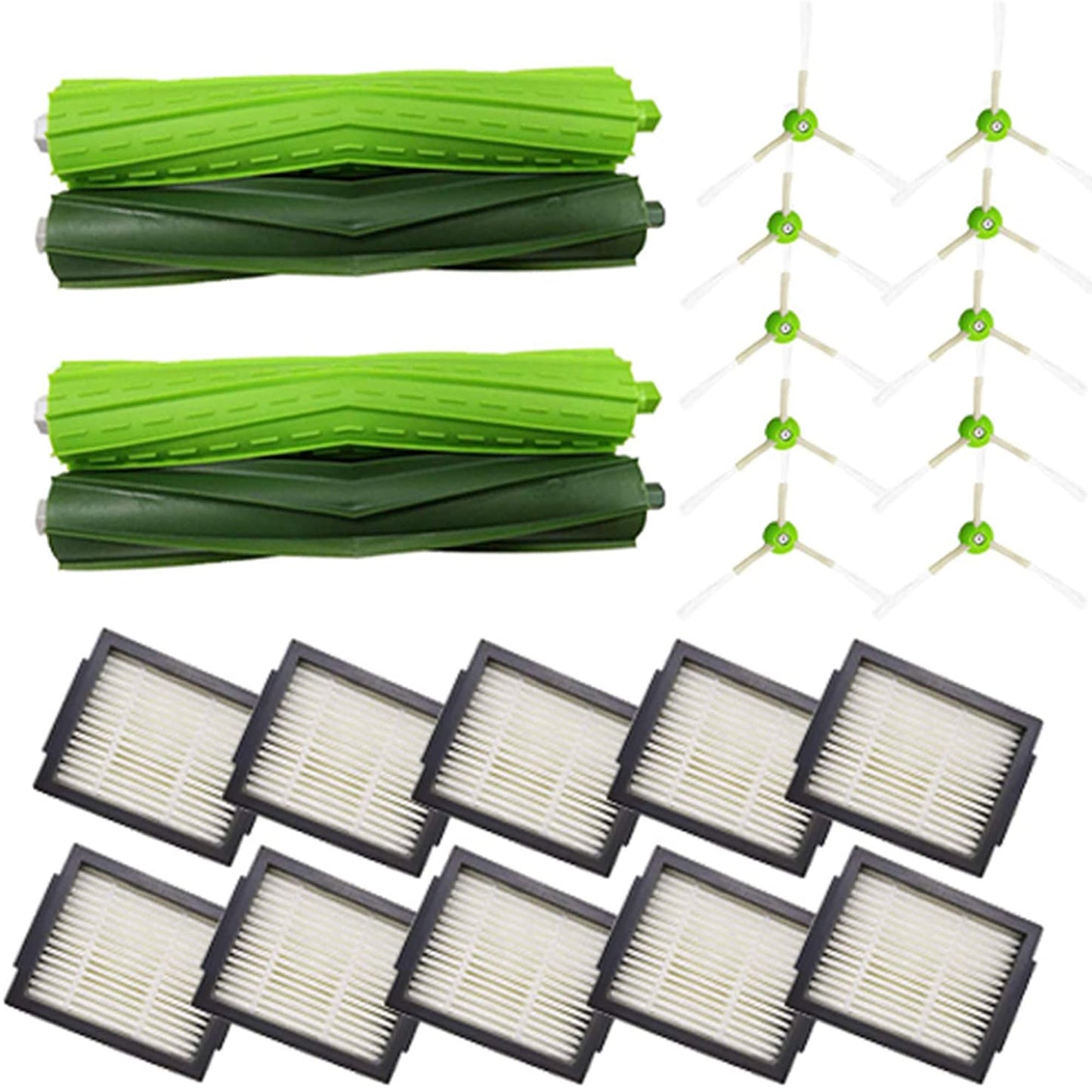 24PK Replacement Parts Kit Compatible with iRobot Roomba E & I & J Series i1 i3 i4 i5 i6 i7 i8 J7 J5 J6 J8 J9 Plus E5 E6 Vacuum,Including 2 Main Brushes & 10 Filters & 10 Side Brushes