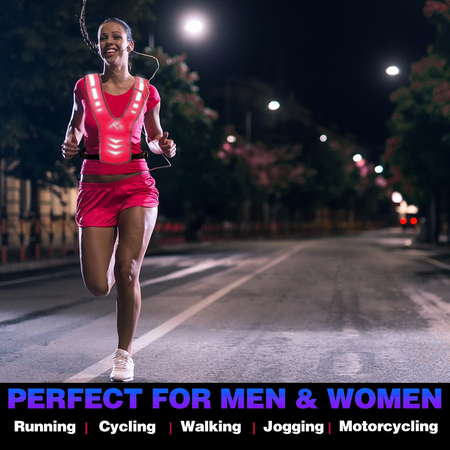 GoxRunx Reflective Running Vest Gear for Women Men Kids, Safety Reflective Vest for Night Cycling Walking Bicycle (Pink)