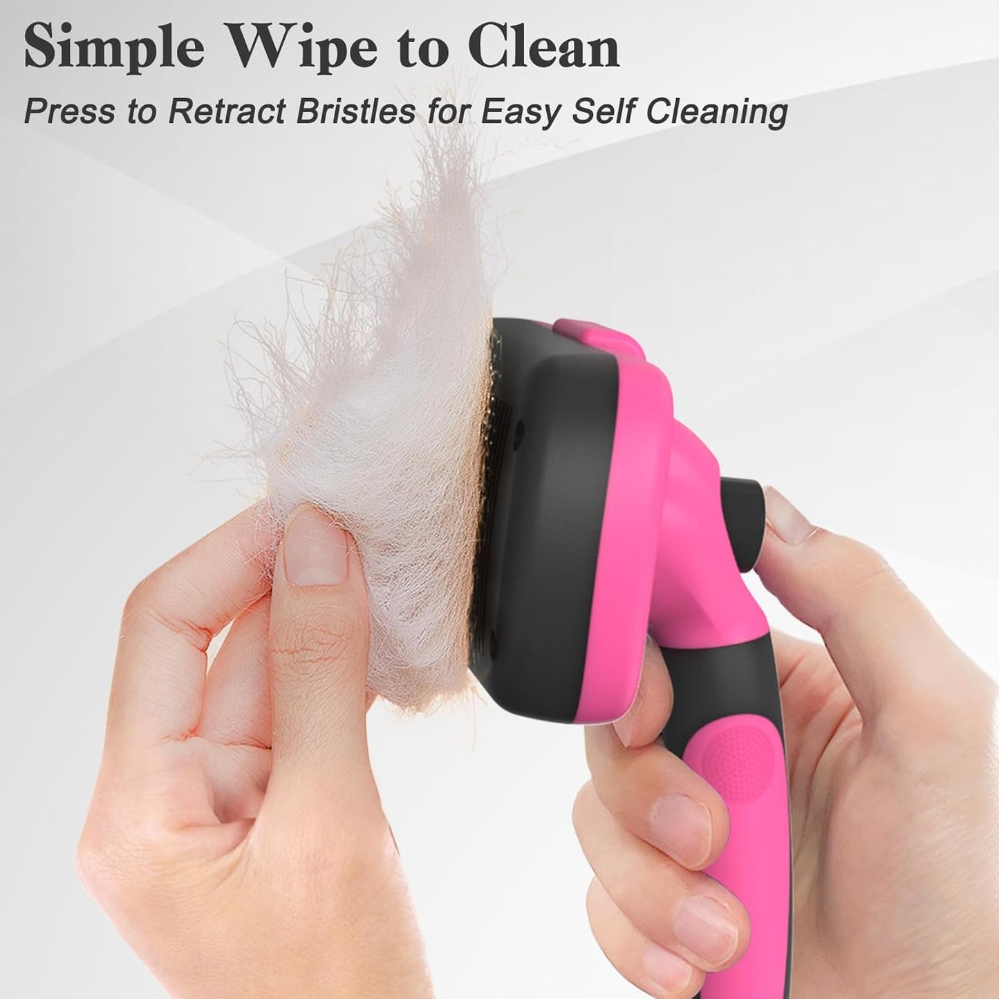 Swihauk Self-Cleaning Slicker Brush for Dogs & Cats - Gentle Grooming & Deshedding Tool, Pink