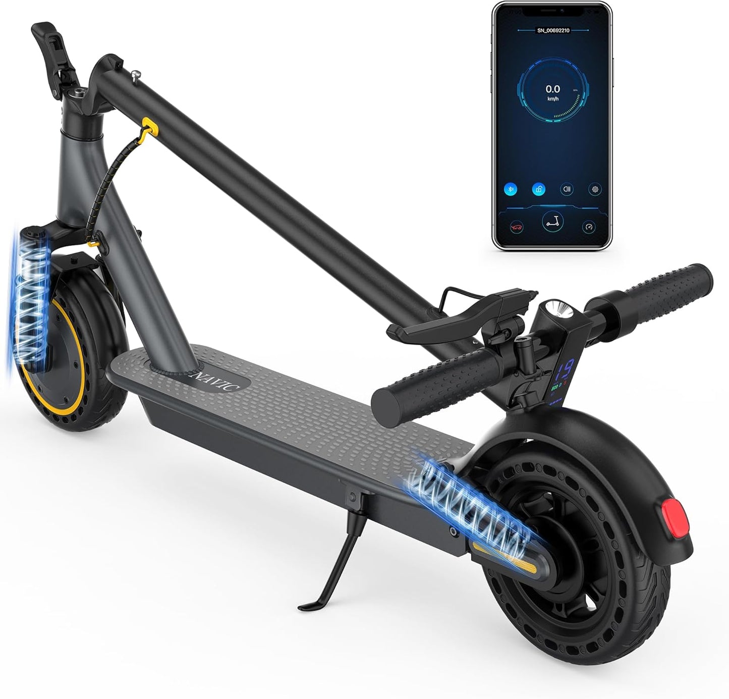 NAVIC Electric Scooter for Adults - Top Speed 22 MPH, 28-Mile Range, Dual Suspension, 10" Tires