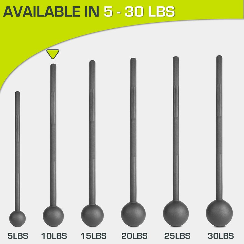 ProsourceFit Steel Macebell, Heavy Duty Steel Mace, Workout Mace with Non-Slip Grip for Gada, Strength and Core Training, 10lb