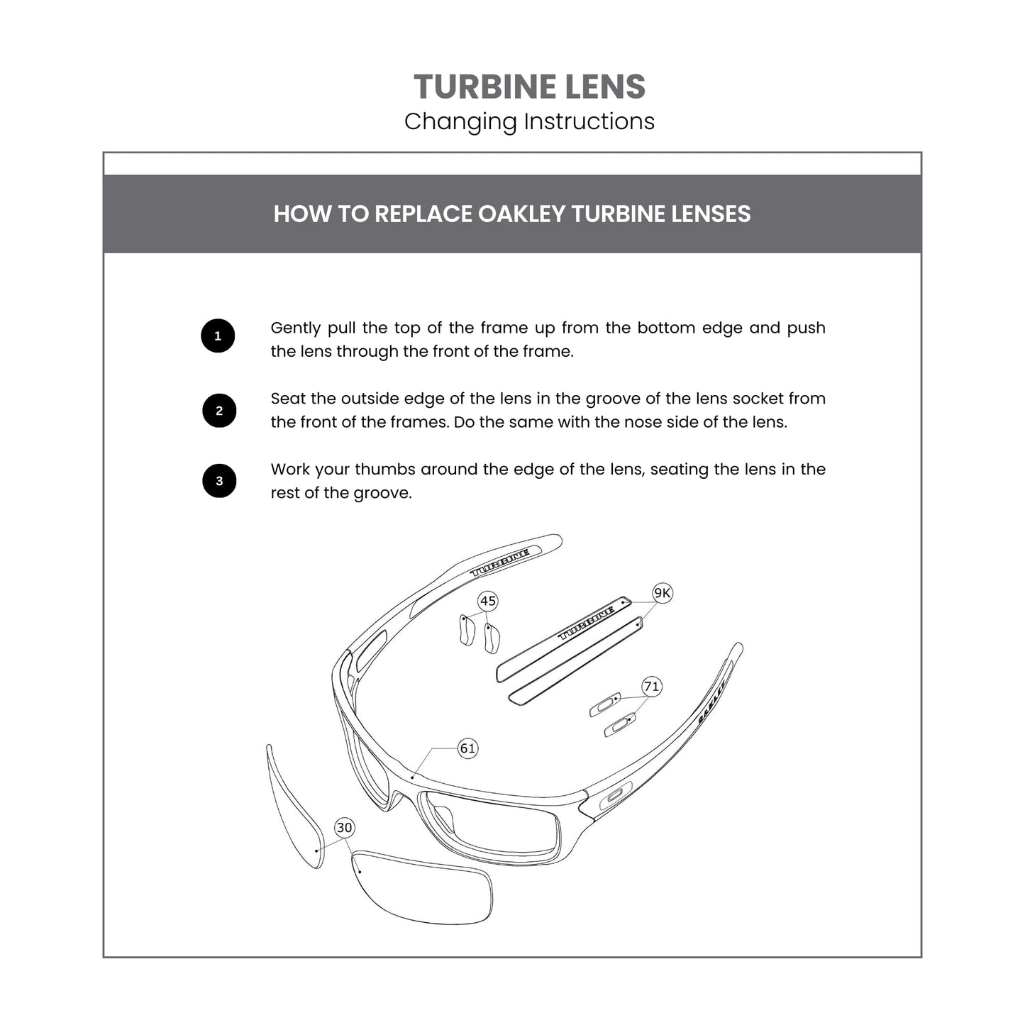 Oakley Original Turbine OO9263 00000965 PRIZM Jade Iridium Replacement Lenses For Men For Women -FRAMES NOT INCLUDED