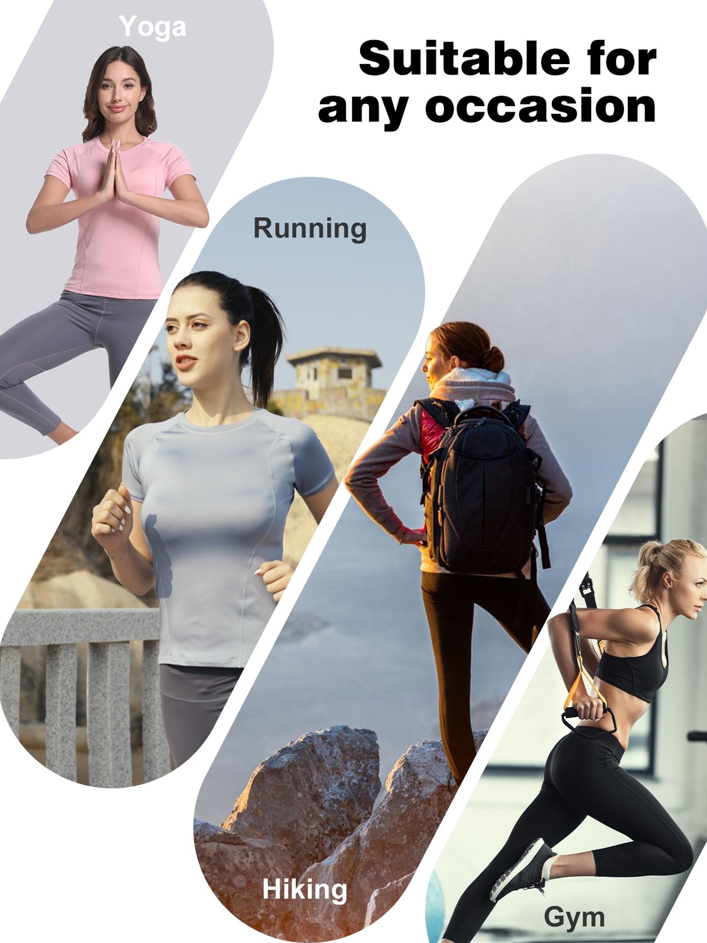 4 Pack Women's Compression Shirt Cool Dry Short Sleeve Underscrub Workout Athletic Tops Baselayer for Yoga Gym Running Small