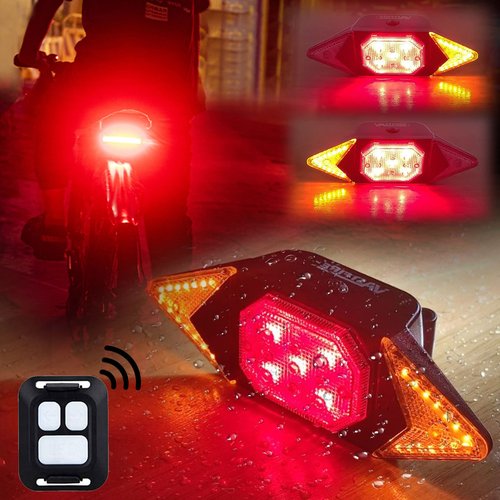 Best Bike Turn Signals Rechargeable Rear Bicycle Light Luces para Bicicleta Waterproof Bike Indicators fit Handlebars, Saddle Rears, Cargo Carrier
