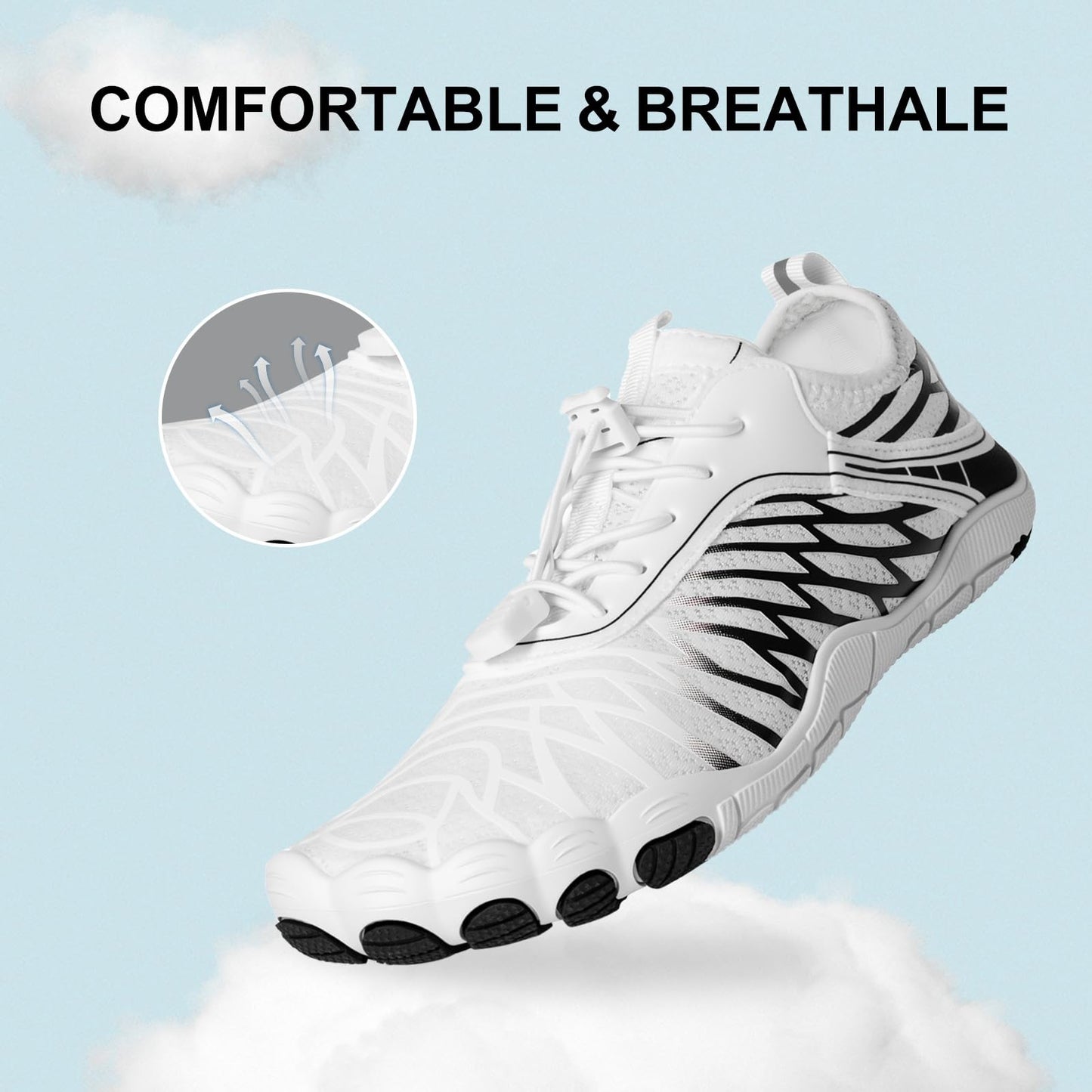 ELETON Barefoot Shoes Women Men Footwear, Wide Toe Box Hiking Zero Drop Non-Slip Quick-Dry River Boat Pool Beach Water Shoes, Lightweight Swimming Running Walking Sneakers Unisex