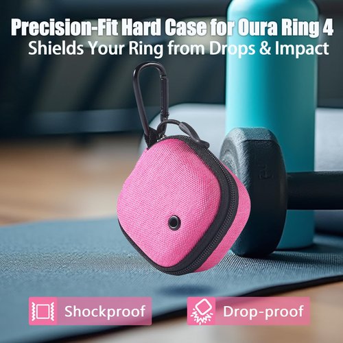 Babeezy Travel Case for Oura Ring Gen 4 – Protective Carrying Case for Ring, Charger & Cable – Compact, Lightweight & Gift Hot Pink