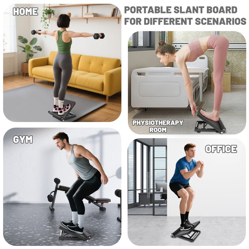 PROOFGOLD 600LBS Adjustable Slant Board - Heavy Duty Steel Calf Stretcher Balance Board for Leg Exercise - Portable Incline Wedge for Home & Commercial Gym