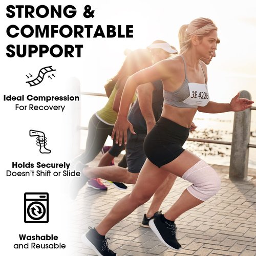 30 Pcs Elastic Bandage Wrap Compression Bandage Wrap with Self Closure on Both Ends Washable Reusable Athletic Stretchable Wraps for Sports Legs Knees Ankles Wrists Injuries(4 Inch, 6 Inch in Width)
