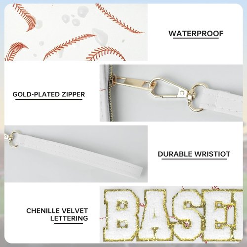 Baseball Gift Bags | Clear Chenille Letter Zipper Pouch - Portable Treat Bags for Team Gifts