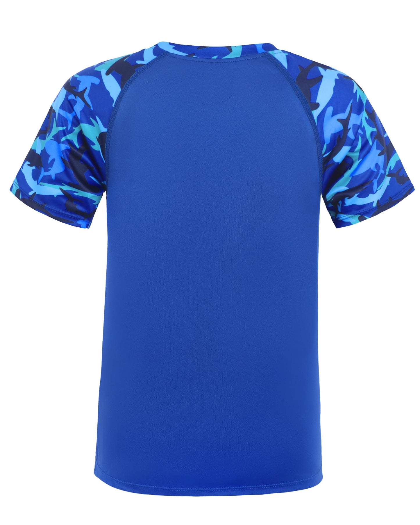 Roadbox Boys Rash Guard Swim Shirt Short Sleeve, Kids Youth UPF 50+ UV Sun Protection Rashguard Water Shirt, SPF Fishing Surfing Beach Shirts Dark Blue