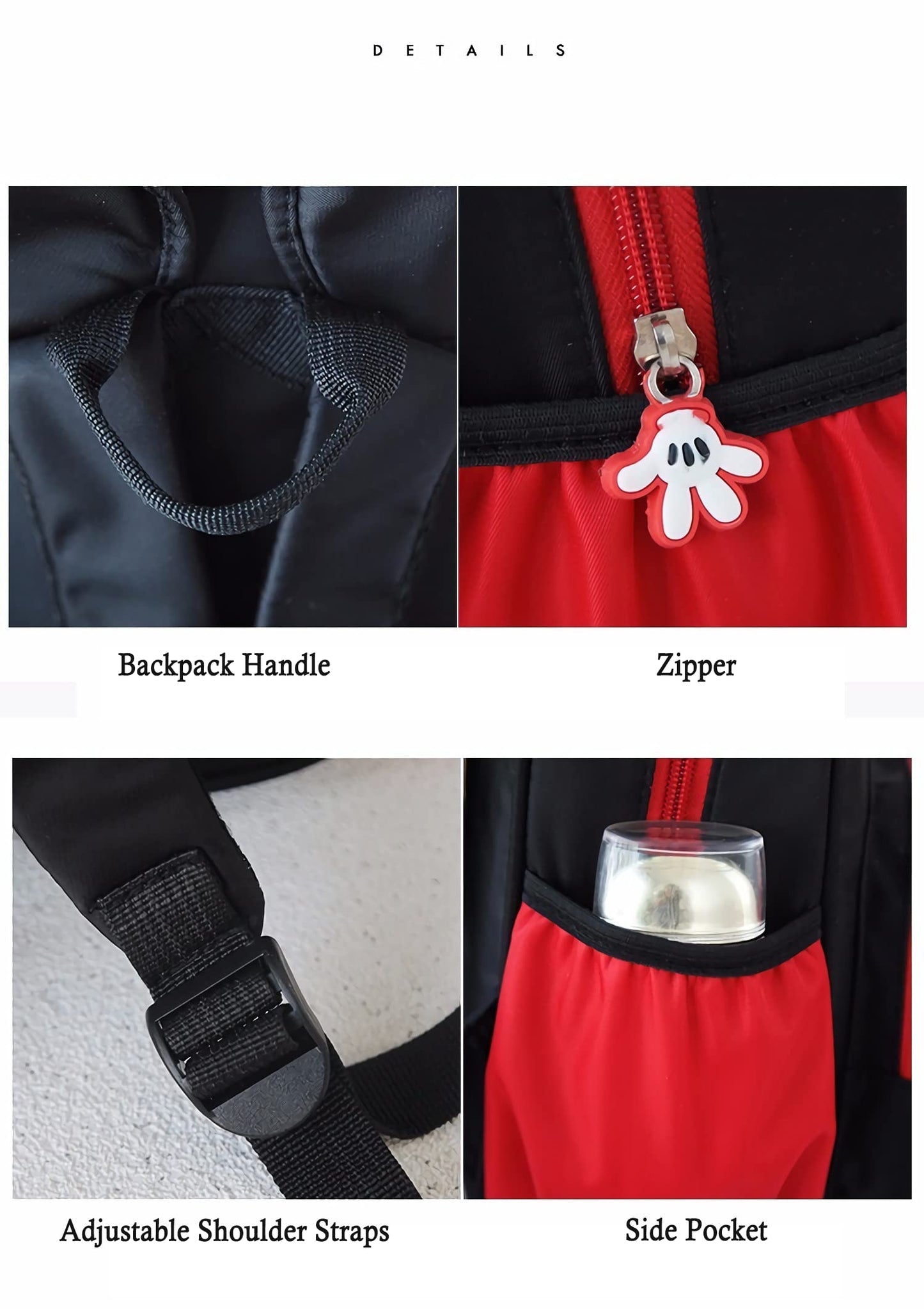 MOMODEER Cute Mini Backpacks, Red Cartoon Bag, Mouse Ears Bowknot Travel Daypack