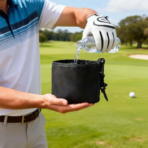 HIOBptee Portable Golf Club & Ball Cleaning Kit - Golf Cleaning Pouch with Towel, Lightweight Hanging Golf Accessory for Bag