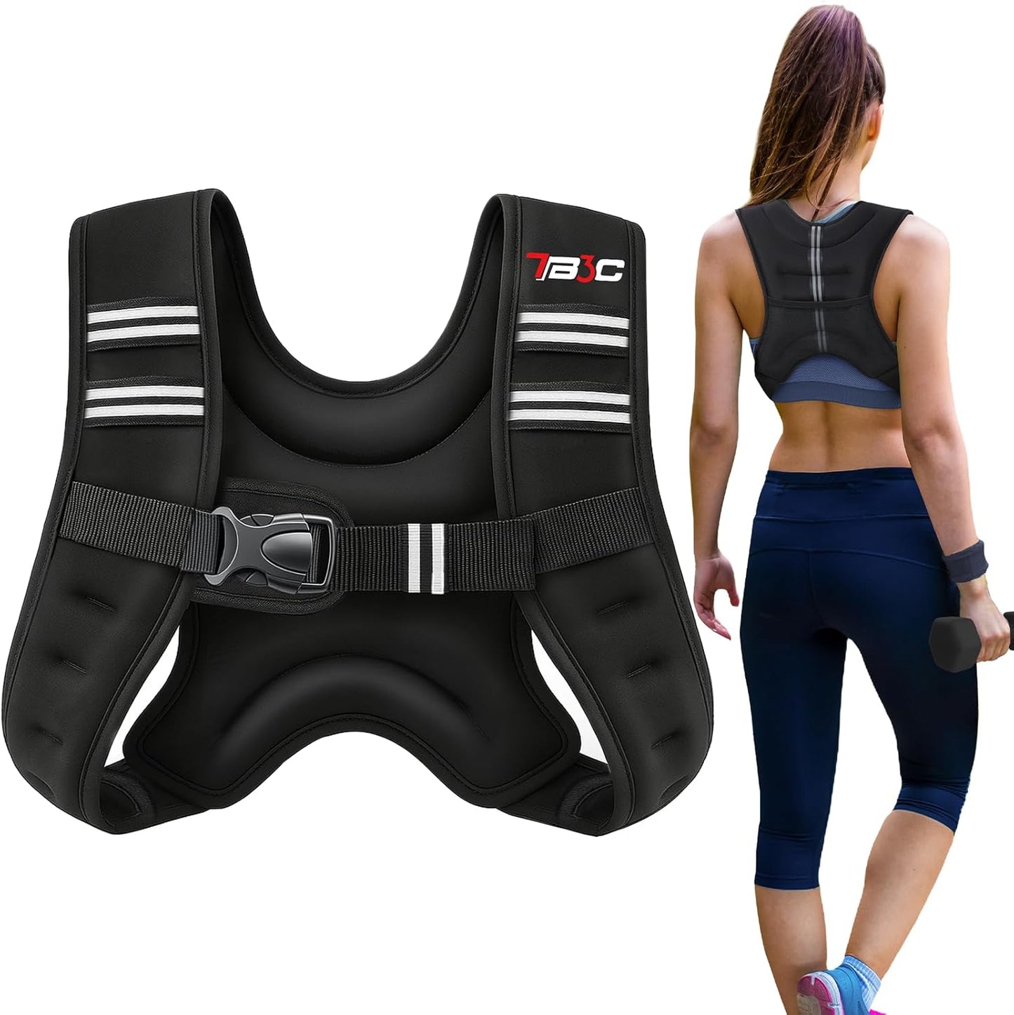 Skiennix Weighted Vest for Women - Reflective Fitness Vest for Walking & Strength Training | 6lb to 30lb Options