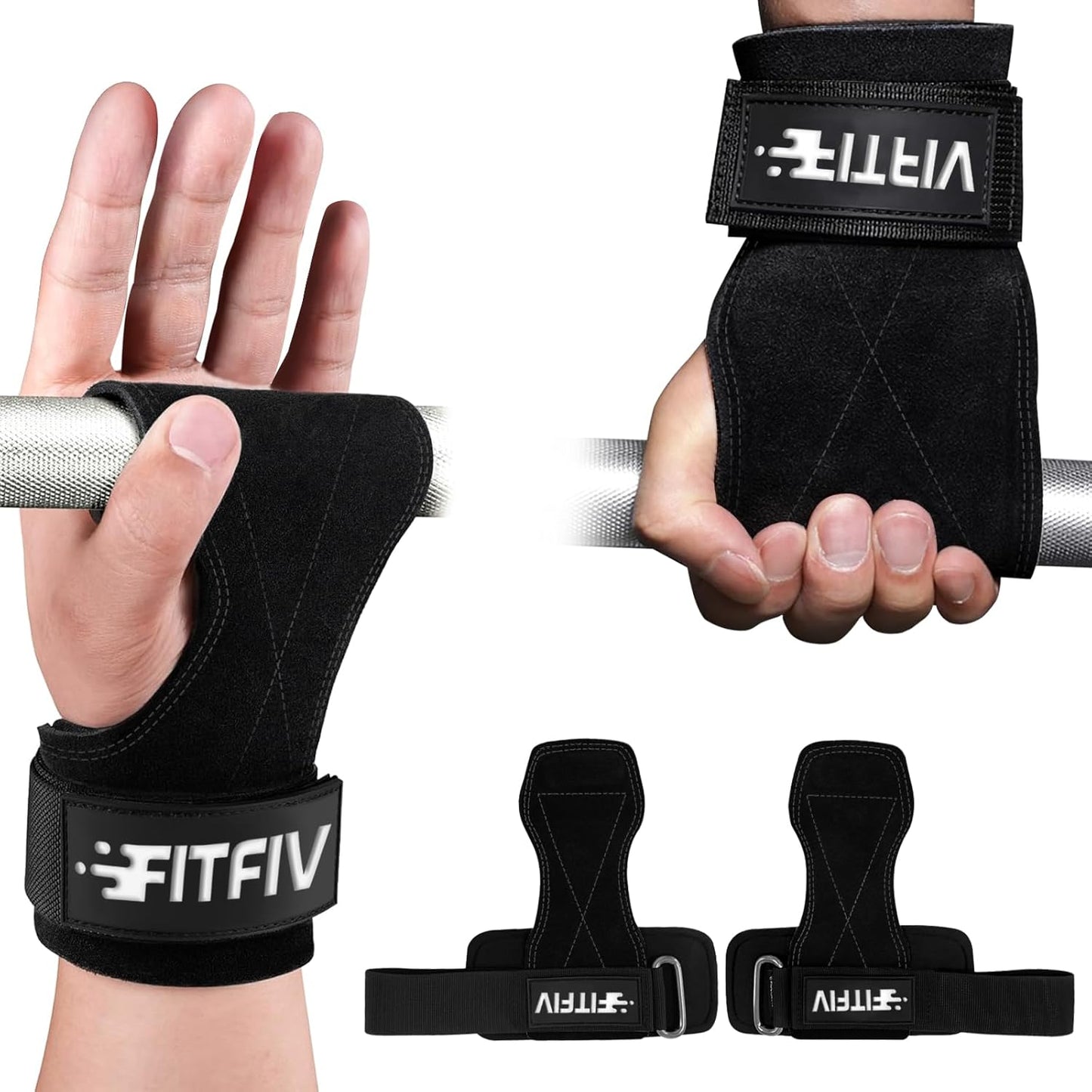 Regine Switzerland Weight Lifting Wrist Straps - Double Leather Neoprene Padded Wraps for Men & Women (Pair)
