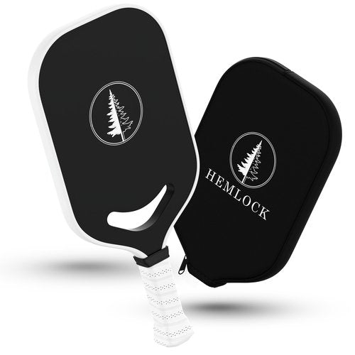 Hemlock Elite Pickball Paddle - USAPA Approved, Air Dynamic 360 Molding Technology for High Spin and Control, Carbon Fiber, Advanced and Beginner Starter, Men and Women, Black