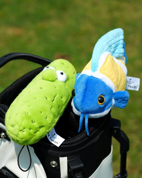 Big Teeth Golf Angelfish Putter Cover, Soft Blade Putter Cover, Plush Funny Putter Head Covers, for Blade Mallet and Hybridds Clubs, Drawstring Closure