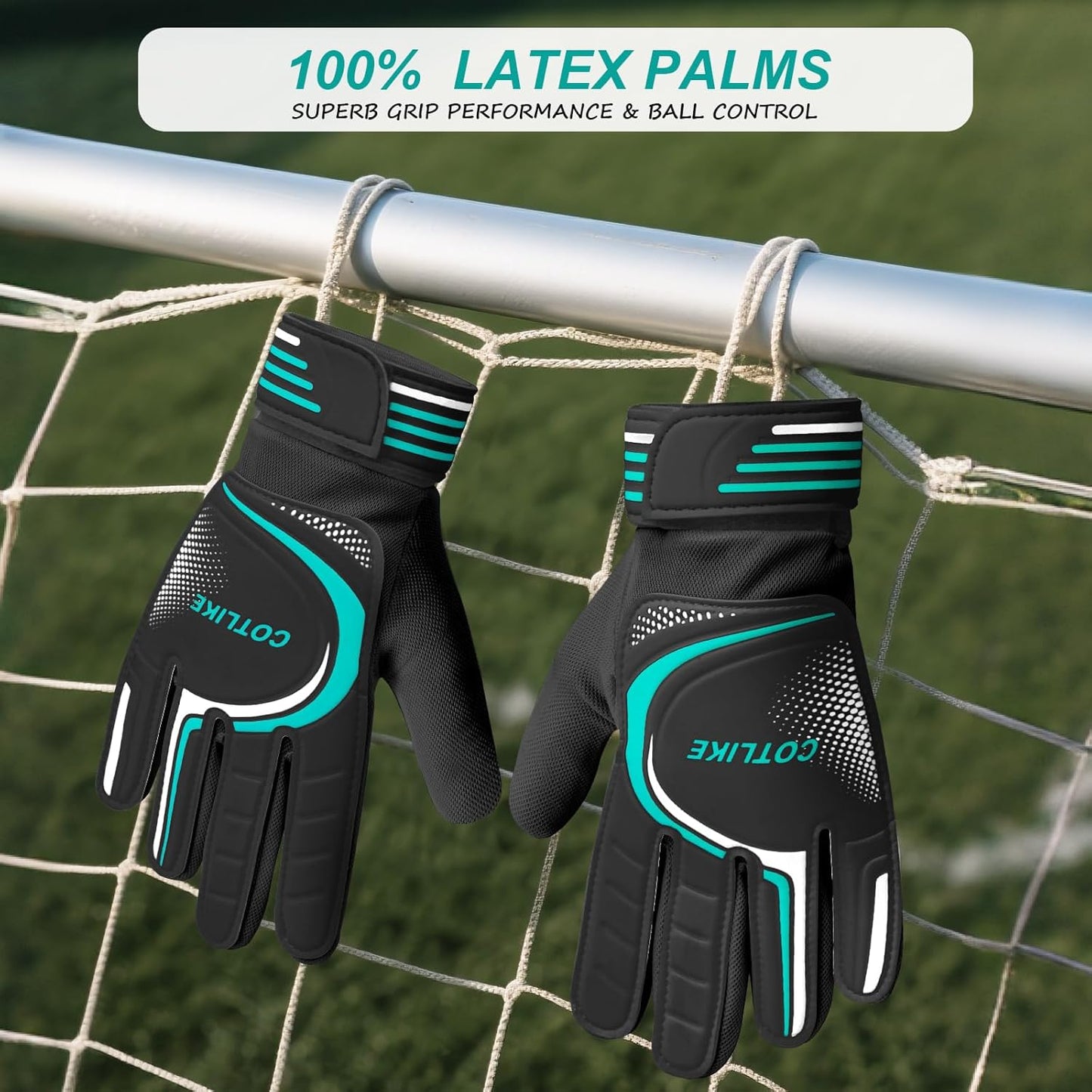 Skiennix Soccer Goalie Gloves - Youth Goalkeeper Gloves for Kids 8-12 | Strong Grip, 100% Latex, Breathable Design
