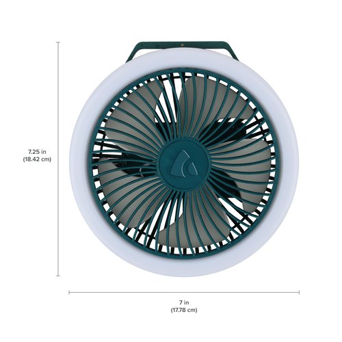 Coghlan's Portable Camping Fan with LED Light – Battery-Powered, Compact Design, Quiet Operation, USB Rechargeable for Tents, Outdoor Adventures, Emergency Use, and Travel