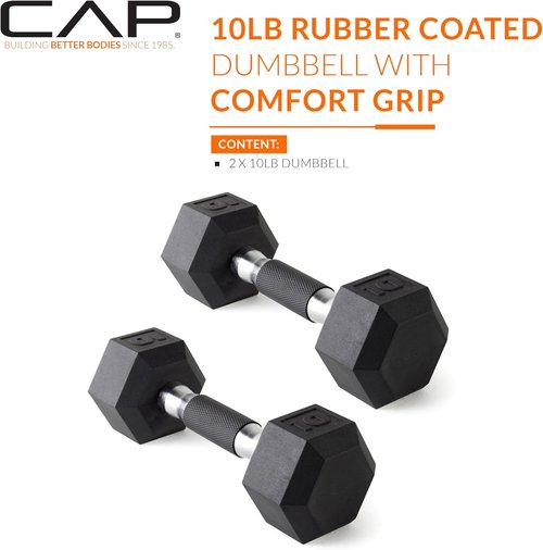 CAP Barbell Coated Dumbbell Weights - Versatile Pairs & Sets for Home Gym Use