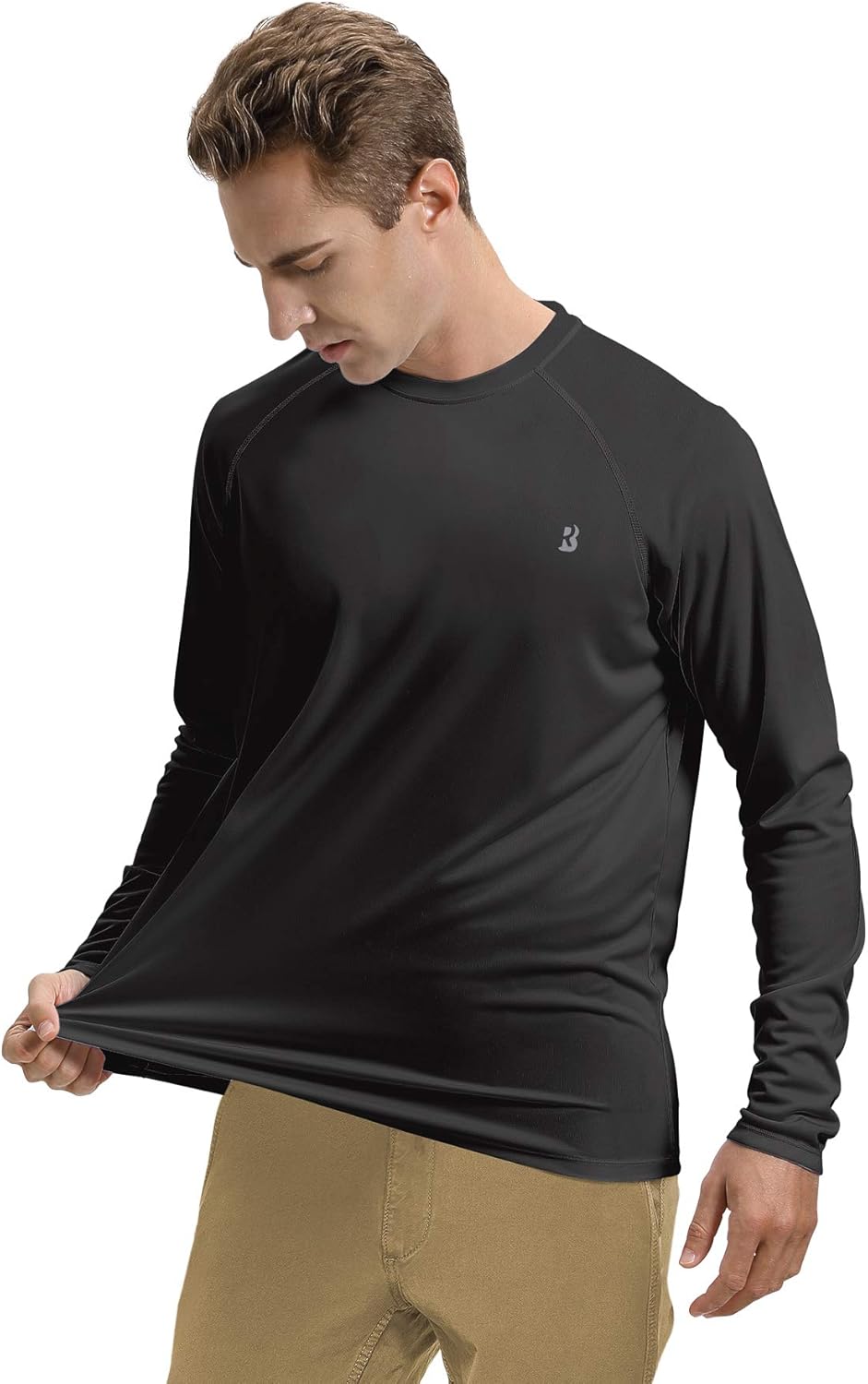 Roadbox Men's UV Sun Protection Shirt - UPF 50+ Long Sleeve Rash Guard for Outdoor Activities